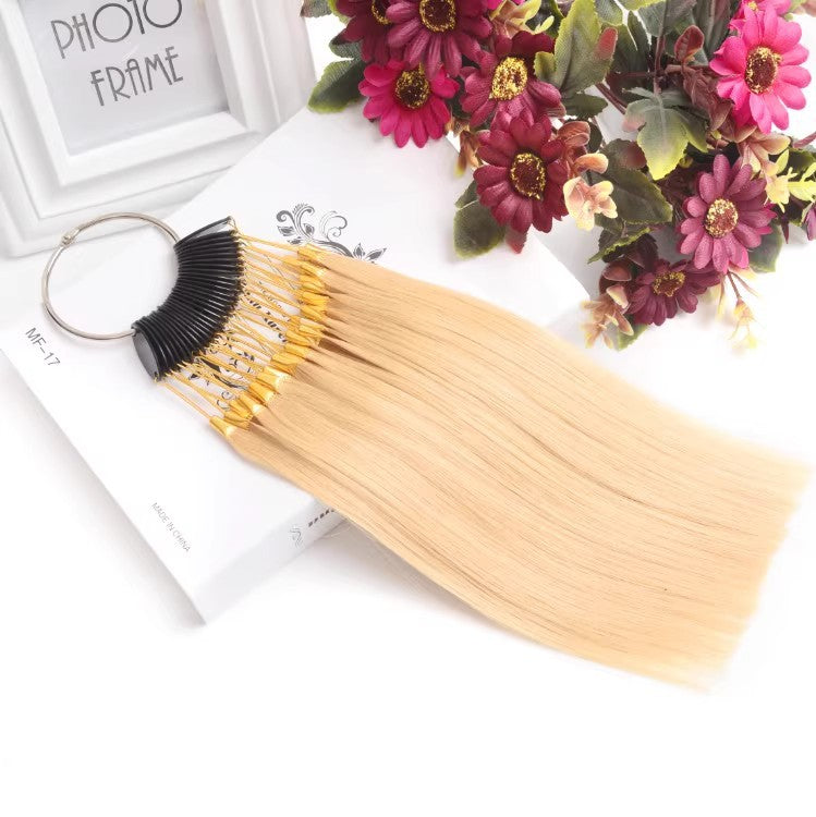 Hairdressing Salon Try Color Wool Tops Band Haircut Test Dyed Real Hair Wig