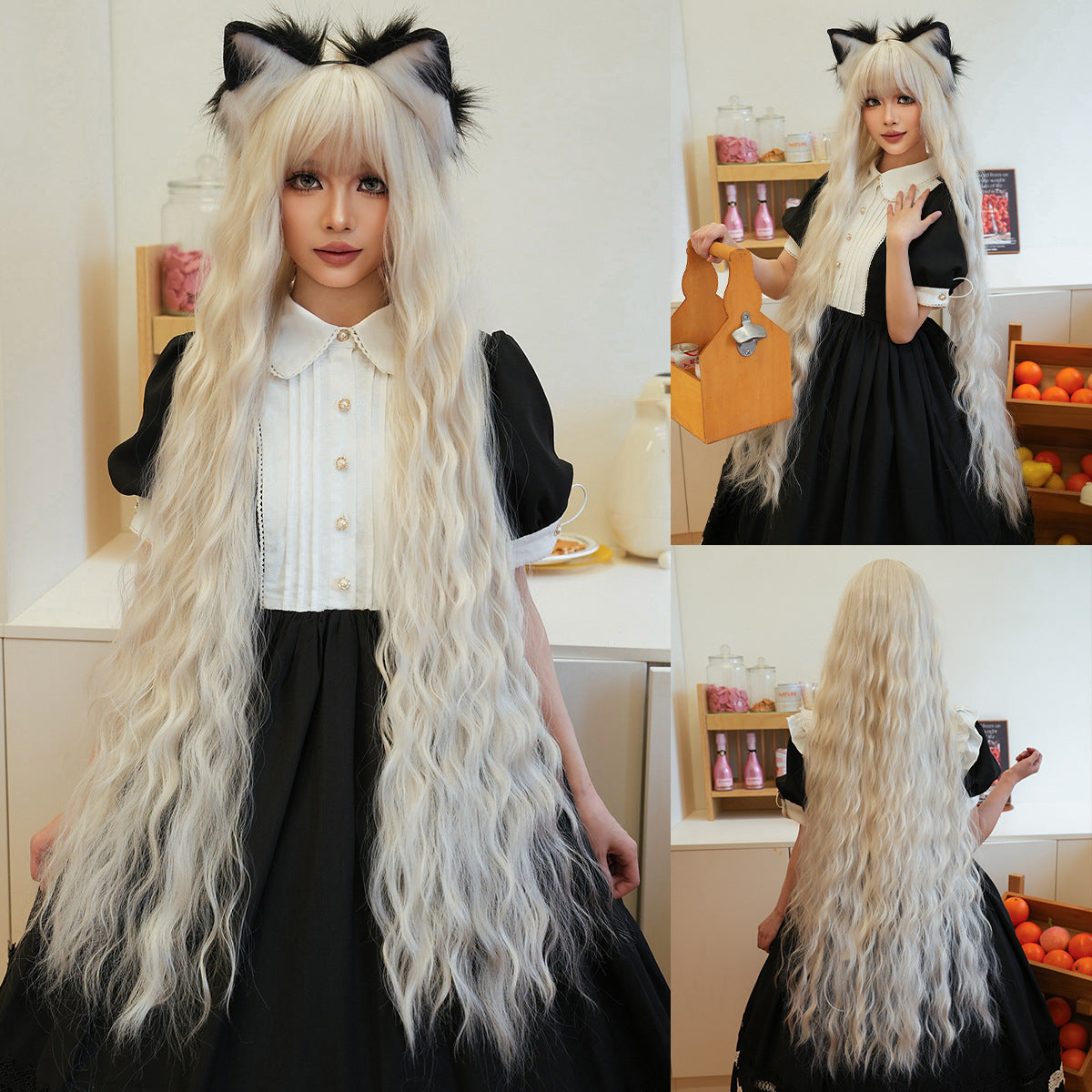 Wool Curly Hair Bangs Natural Lolita Dress Cos Wig