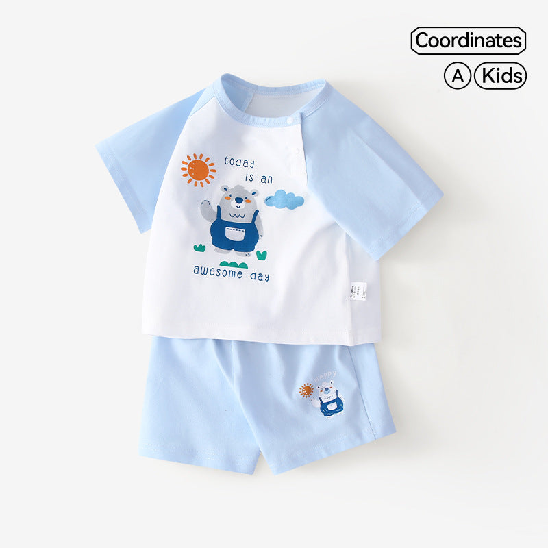 Short Sleeve Thin Boys Infant Clothes Toddler Children's Suit