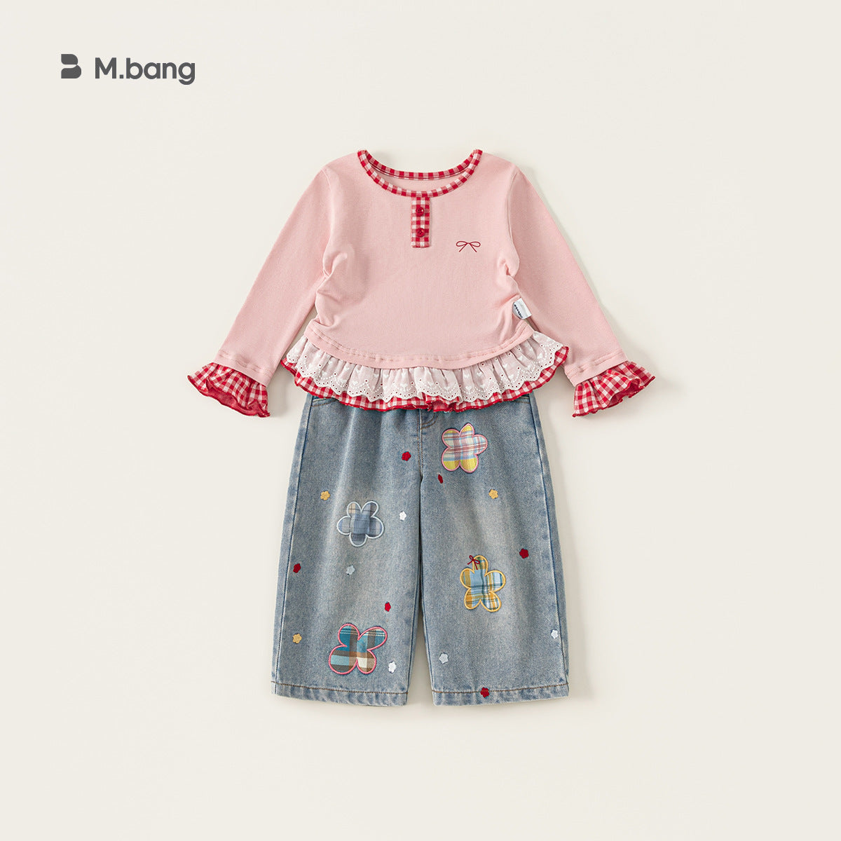 Children's Woven Clothing Clothes Korean Style Summer T-shirt Jeans Two-piece Set Children's Suit