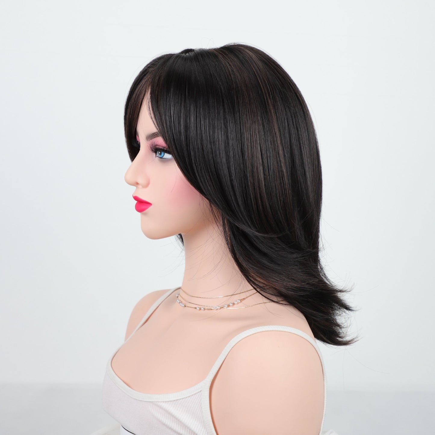 Women's Cover Chemical Fiber Rose Net Gradient Long Straight Wig
