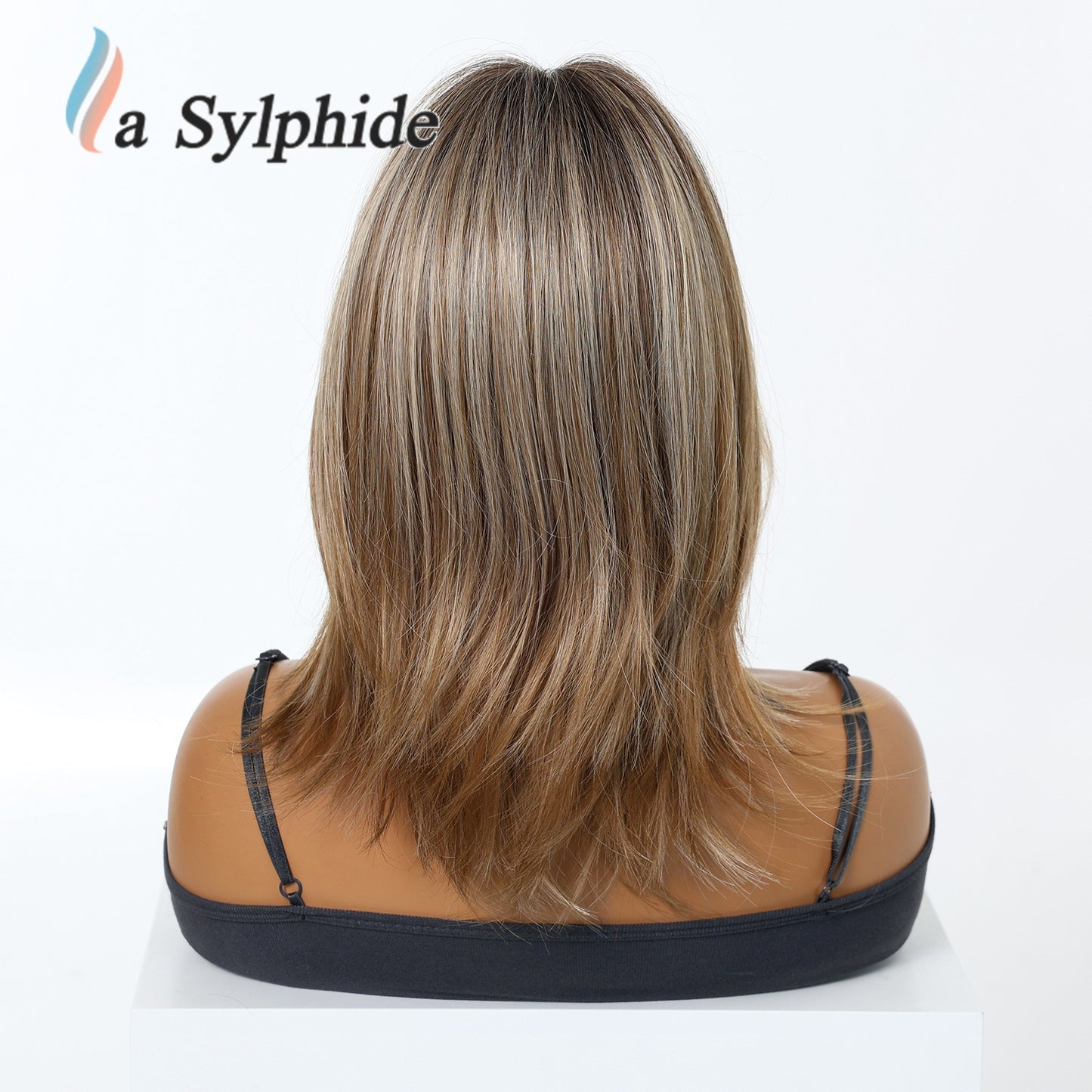 Brown High Skull Top Bangs Shoulder Curly Wig Long Curls