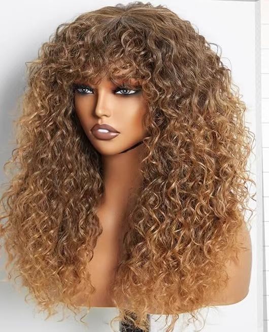 Head Cover African Small Curly Female Fluffy Wig Long Curls