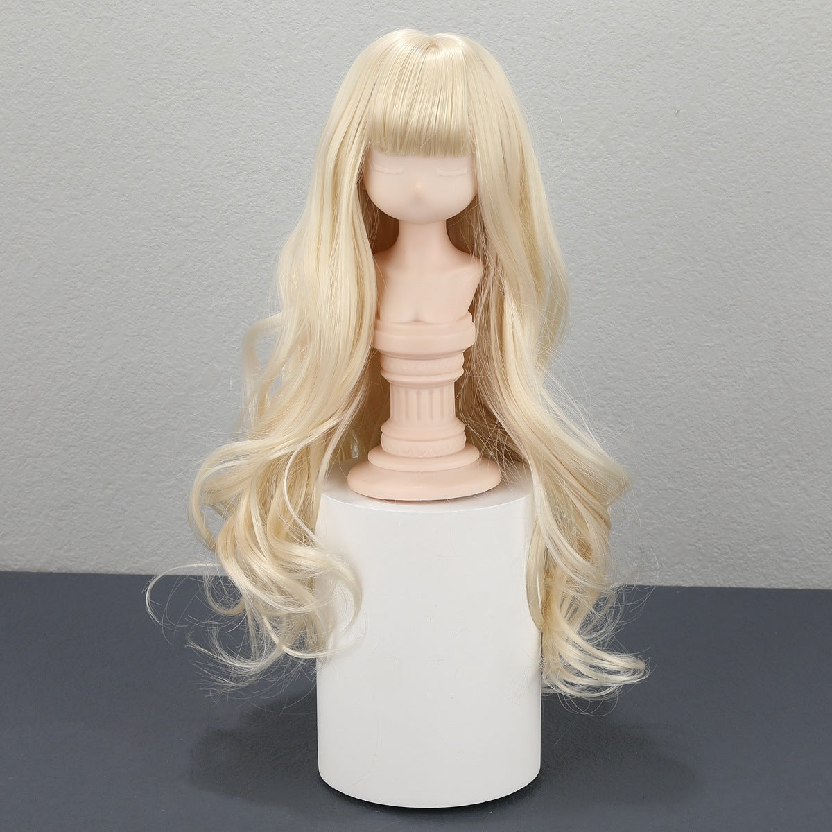 Points Soft Silk Bangs Long Curly Hair Cos Wig
