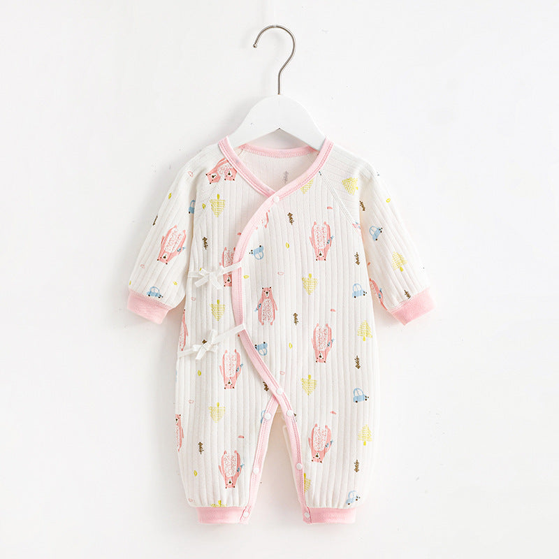 Rompers Born Boneless Cotton Closed Bellyband Crawling Jumpsuit, Climbing Suit