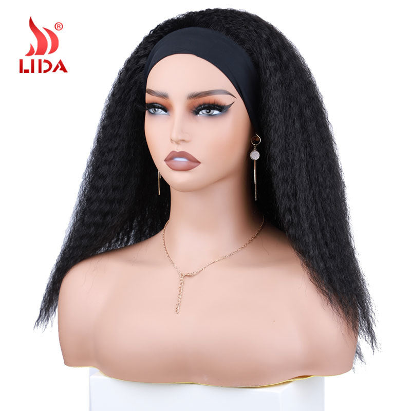 Attractive Turban Hair Band Synthetic Wigs Long Straight Wig
