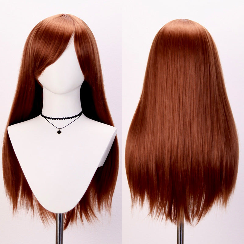 Universal Rose Net Scalp Top Mao Shape Long Bangs Straight Cos Wig