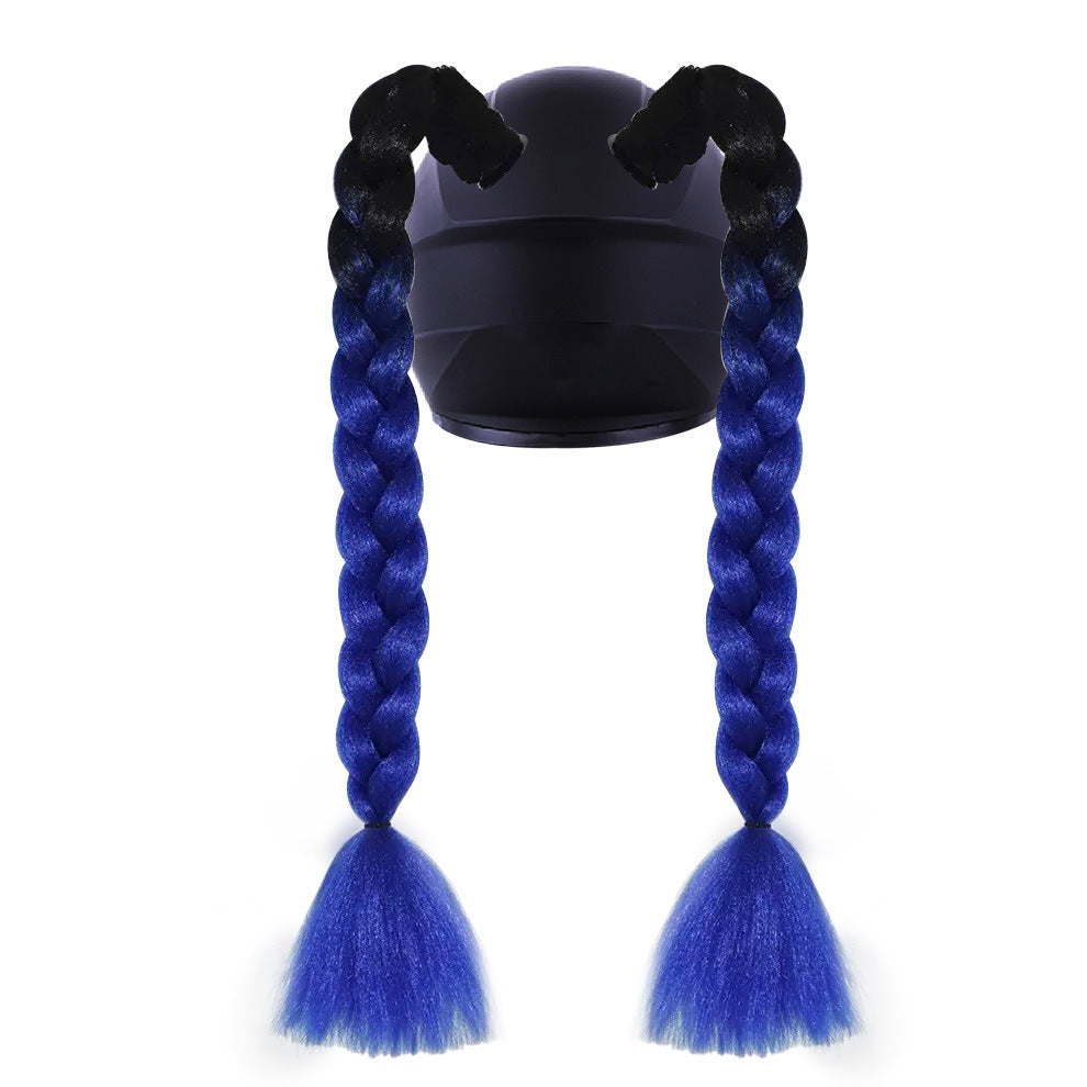 Helmet Braid Color Double Twist Decoration Electric Wig Ponytail