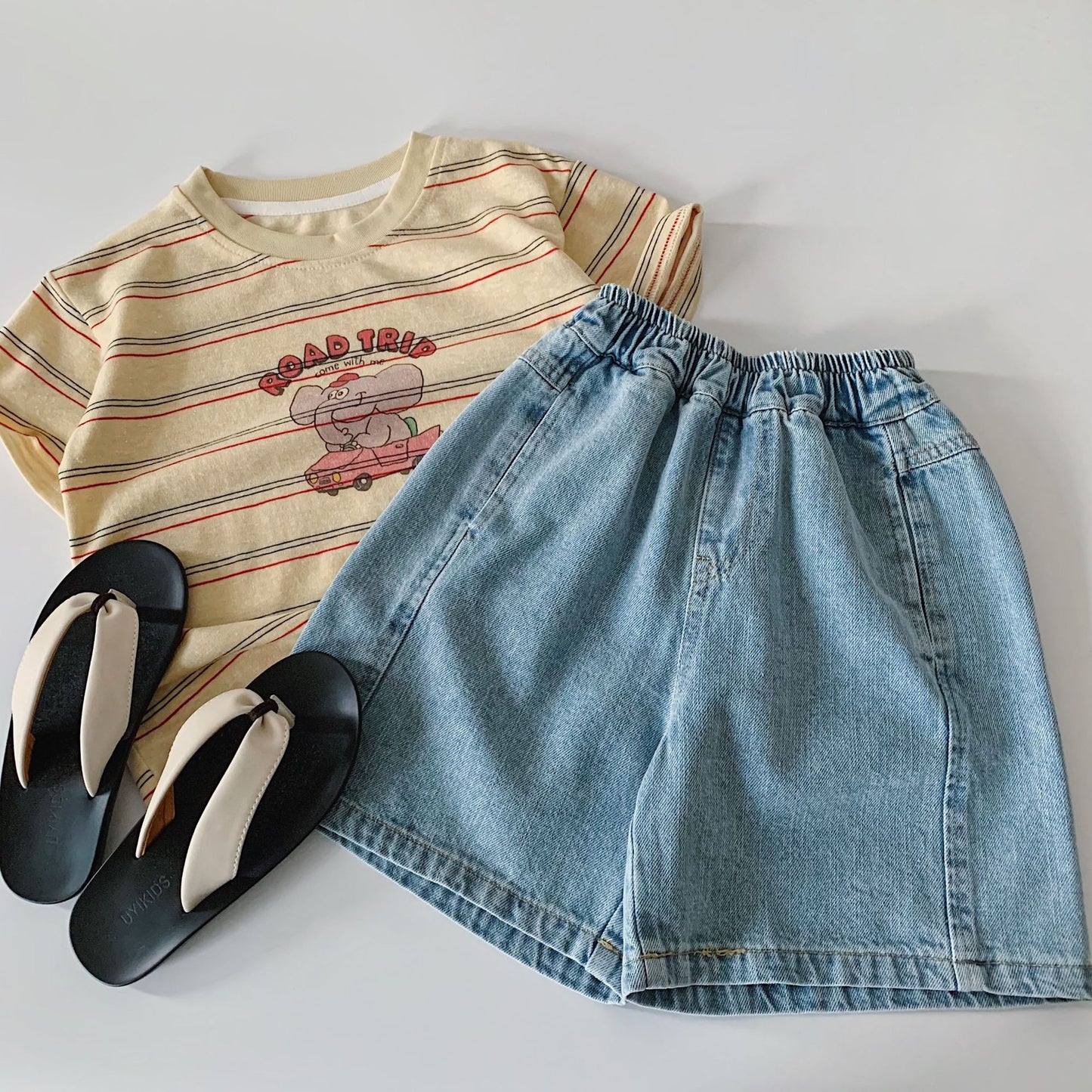 Children's Denim Shorts Summer Solid Color Loose Little Children's Pants
