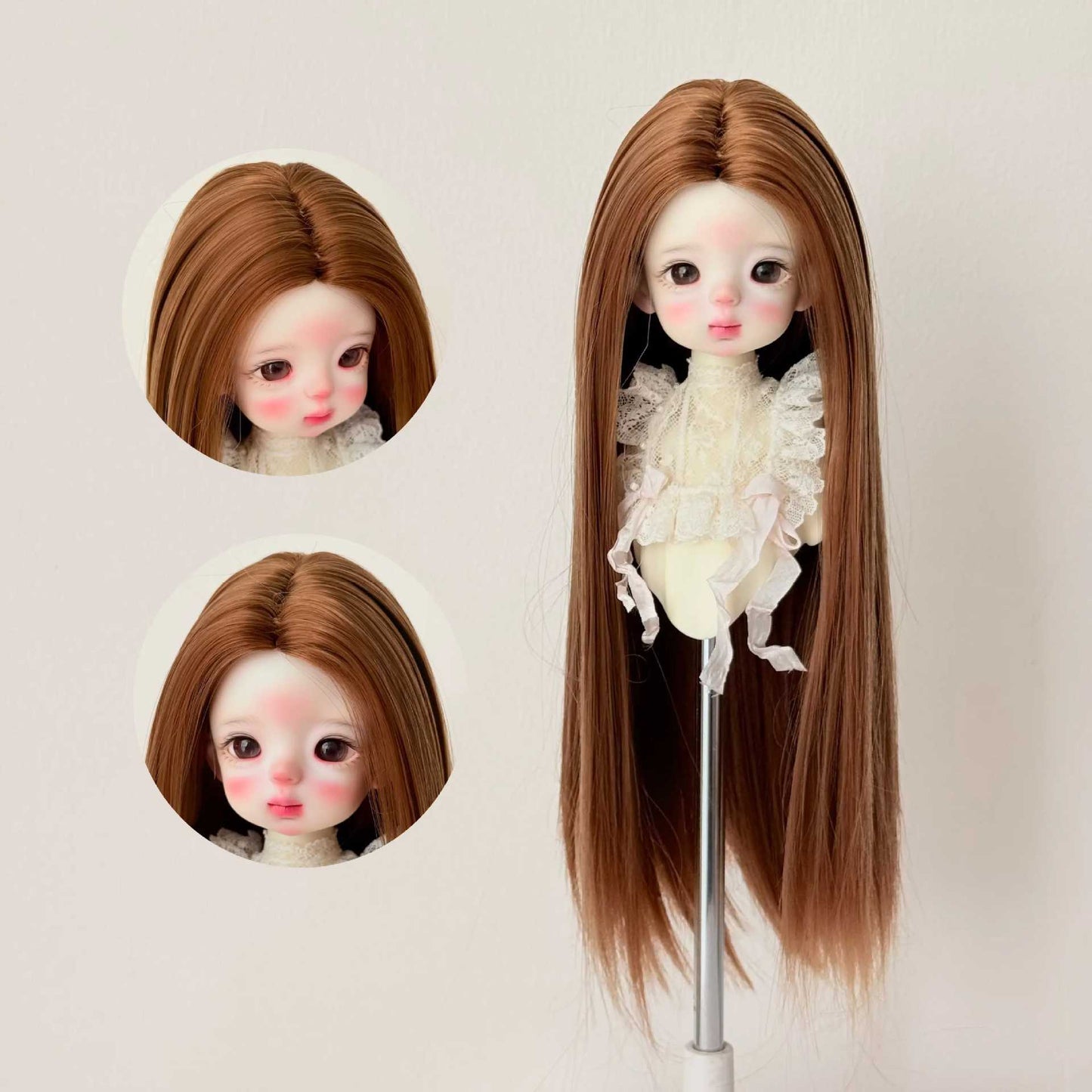 Doll Hair Accessories Blythe Soft Silk Medium Long Straight Dress Cos Wig