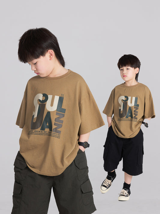 Children's Clothing Boy Loose Short Sleeve Irregular Children's T-shirt