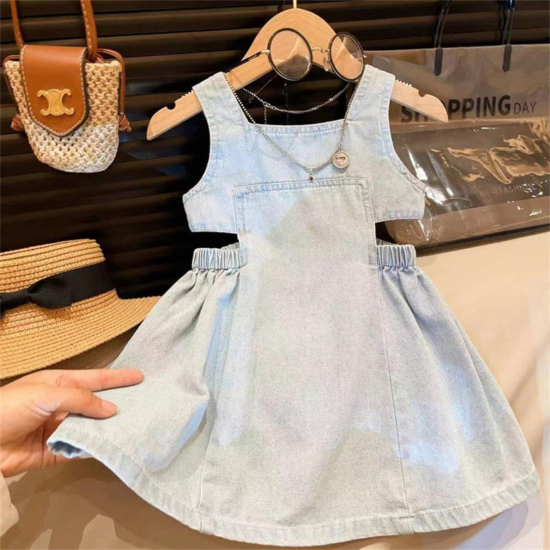 Korean Style Summer Strap Clothing Skirt Fashionable Denim Children's Dress