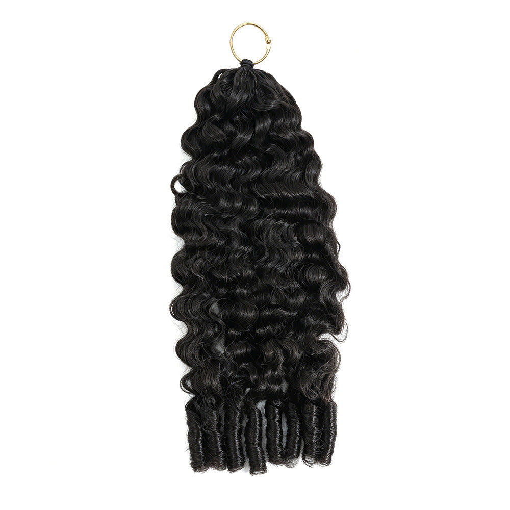 Glamorous Human Crochet Knitting Feather Extension Real Hair Wig