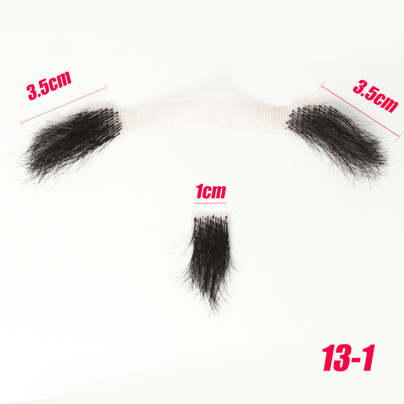 Men's Tin Beard Handlebar Mustache Invisible Realistic Other Wig