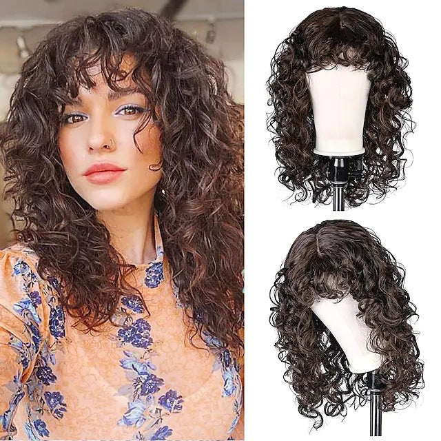Pretty Women's Wavy Curly Fiber Chemical Wig Long Curls