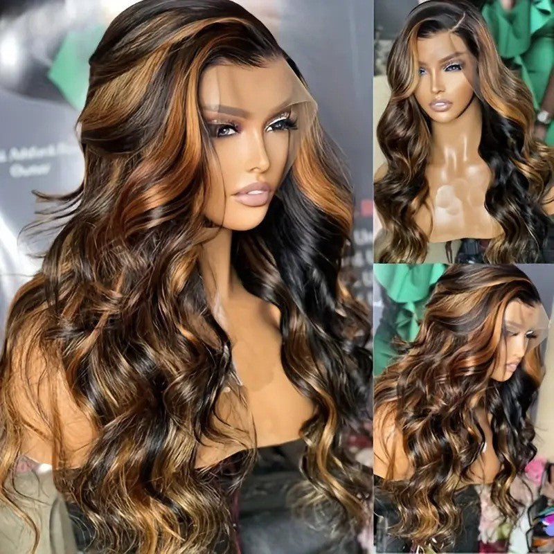 Front Lace Fashion Piano Color Big Wig Long Curls