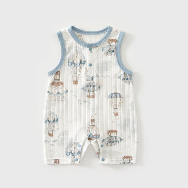 Cool Breathable Male Female Clothes Summer Thin Born Jumpsuit Sleeveless Jumpsuit, Climbing Suit