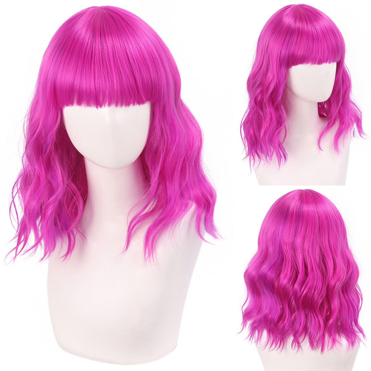 Versatile Comfortable Fringe Festival Water Ripple Wig Short Curly Hair