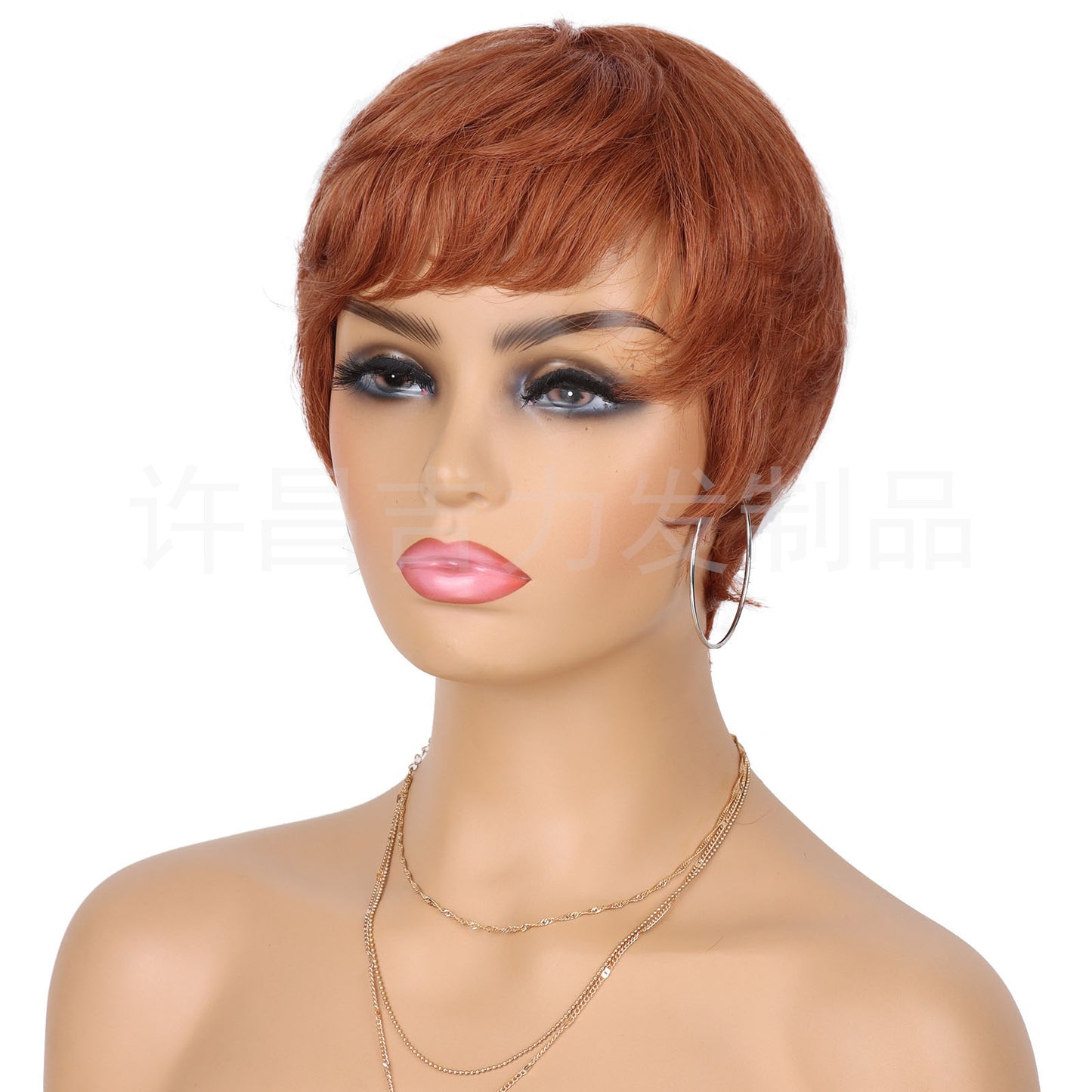 Graceful Trendy Mechanism Human Elf Short Real Hair Wig