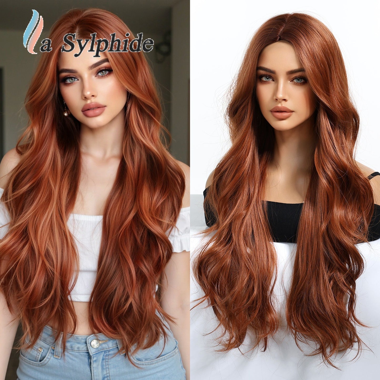 Brown Gradient Hair Fiber Mechanism Medium Curly Tie Up Bun Wig Long Curls