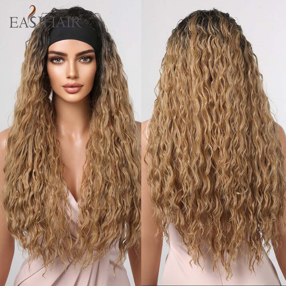 Hair Band Female Black Small Curly Brown Straight Mechanism Wig Long Curls