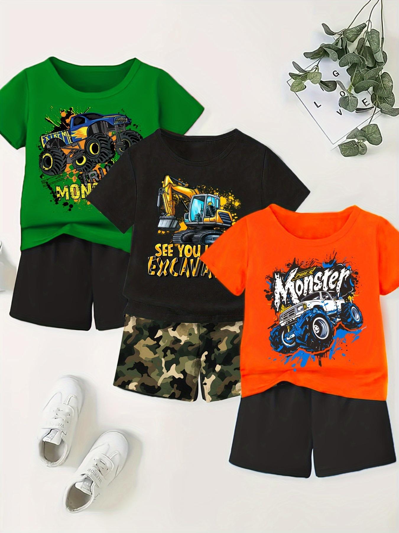 Gradient Letter Print Suit Medium Big Children's T-shirt