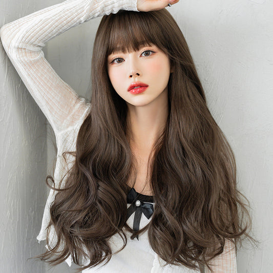 Women's Hair Full Top Temperament Waist Curly Big Wig Long Curls