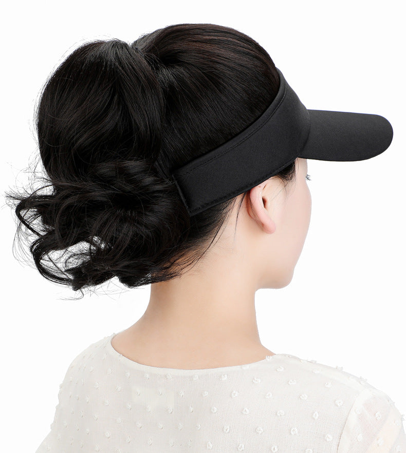 Women's Hair Baseball Cap Fashion Realistic Integrated High Wig Long Curls