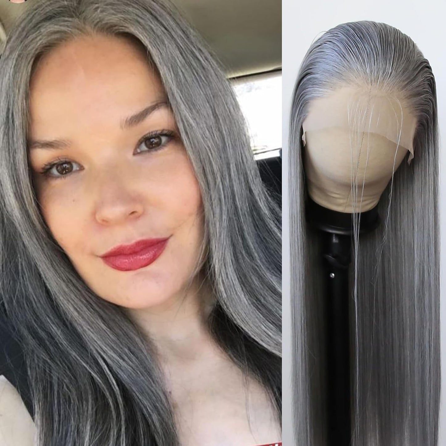 Women's Front Lace Natural Simulation Hair Chemical Long Straight Wig