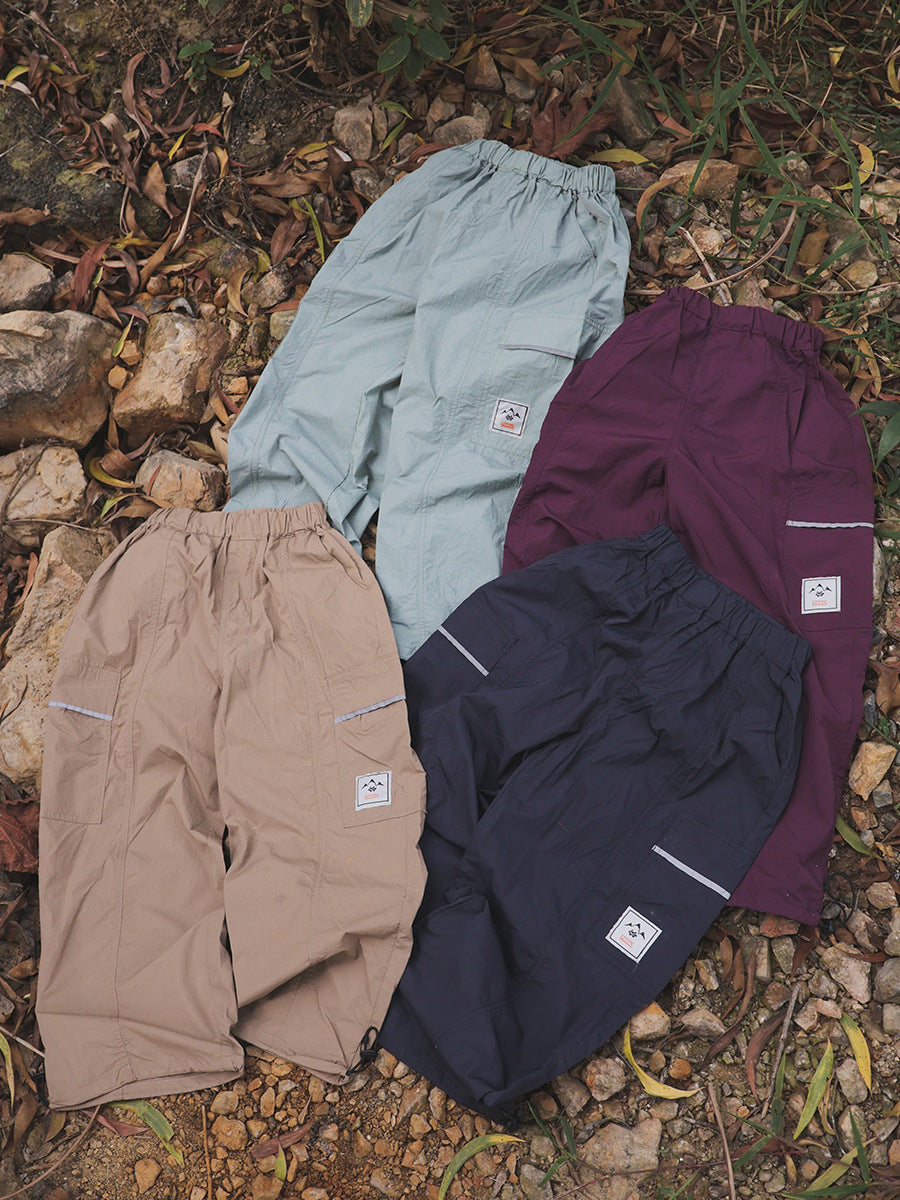 Children's Spring Boys Drawstring Trousers Outdoor Waterproof Hard-wearing Children's Pants