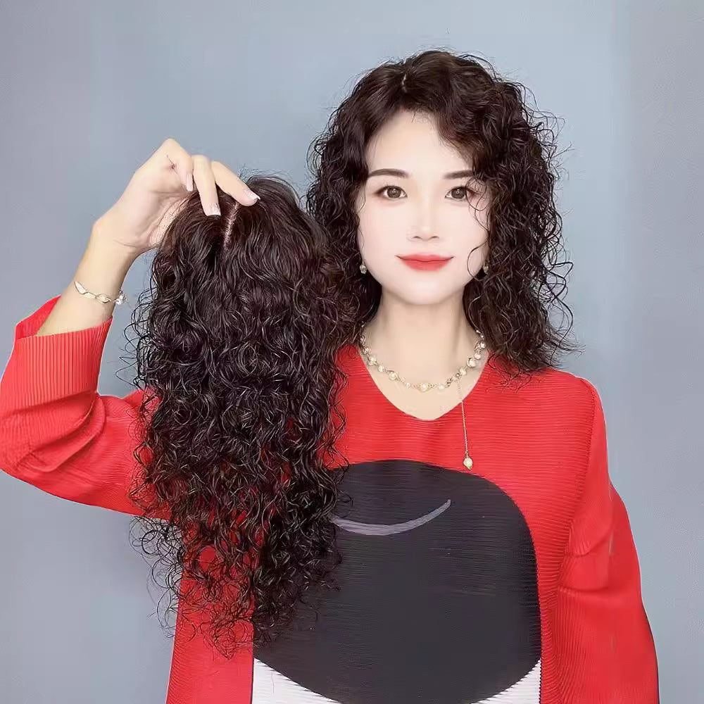 Female Head Hair Supplementing Piece Real Handmade Ironing Small Wig