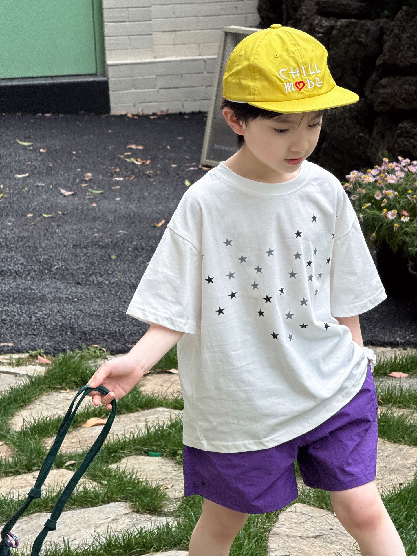 Children's Tops Printed Crew Neck Casual Boys Loose Breathable Short Sleeve Children's T-shirt