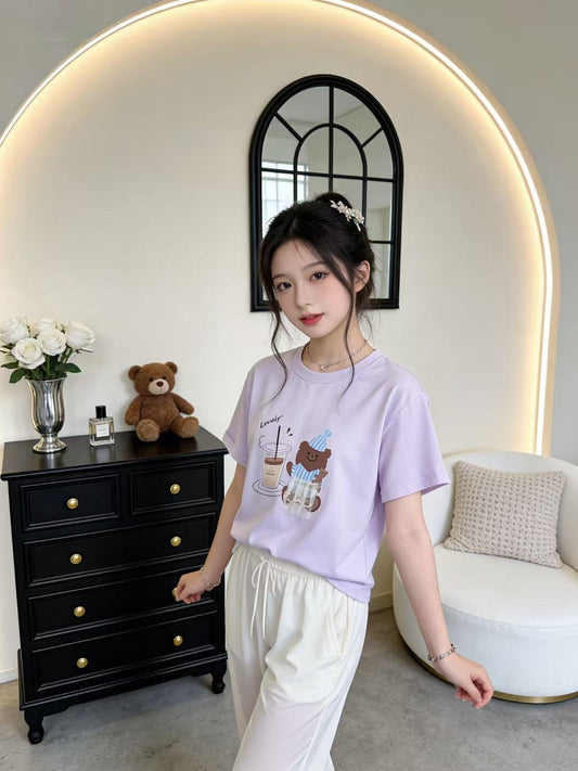 Children's Summer Short-sleeved Cartoon Round Neck Half Sleeve Children's T-shirt