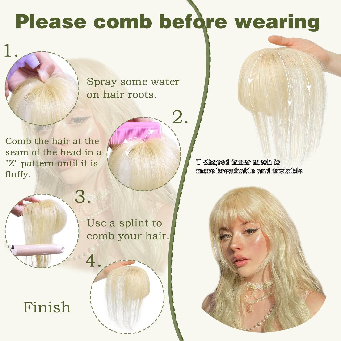 Hand-woven Straight Female Real Human Hair Elegant Wig