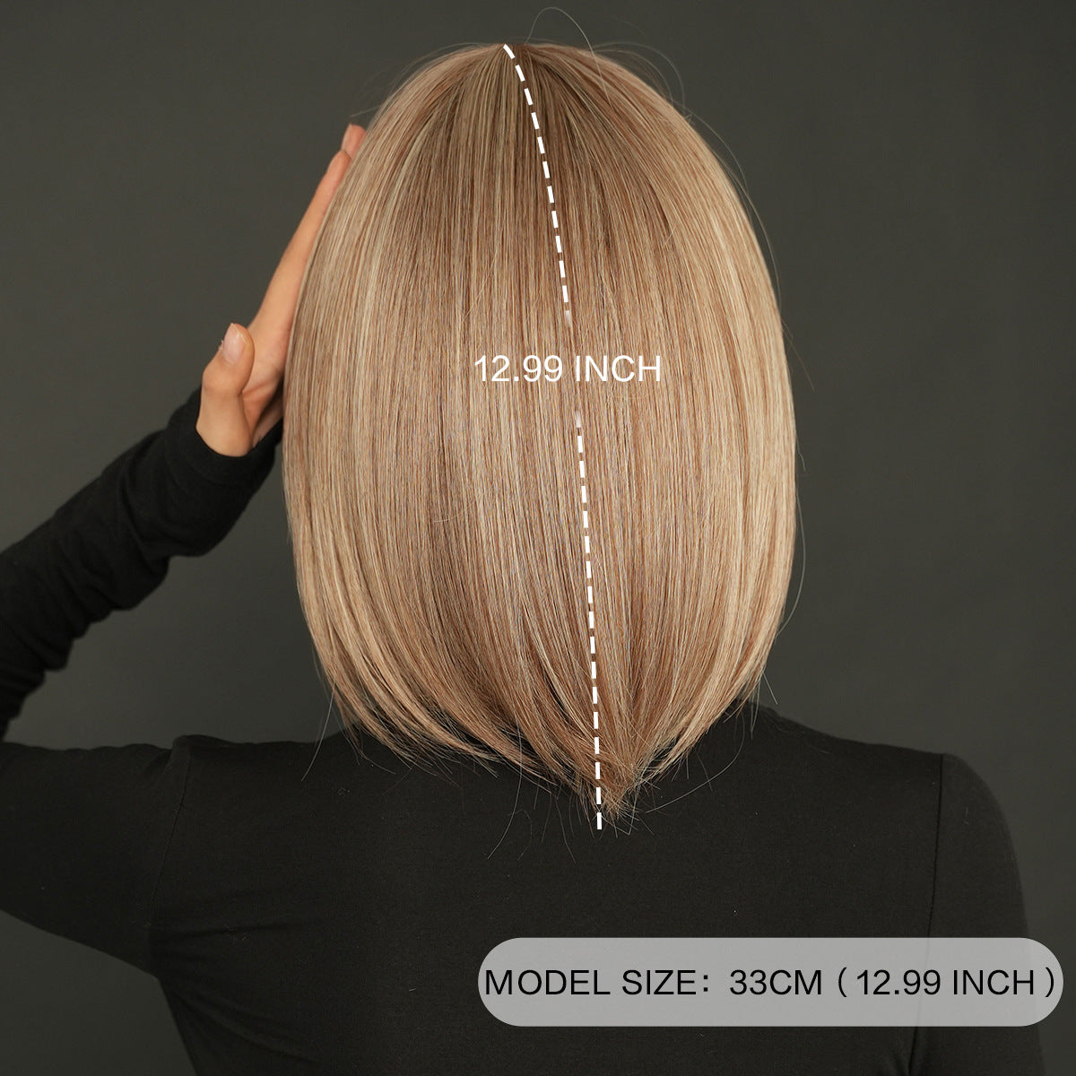 Women's Bangs Tea Brown Dyed Beige Fashion Headgear Inner Wig Short Straight Hair