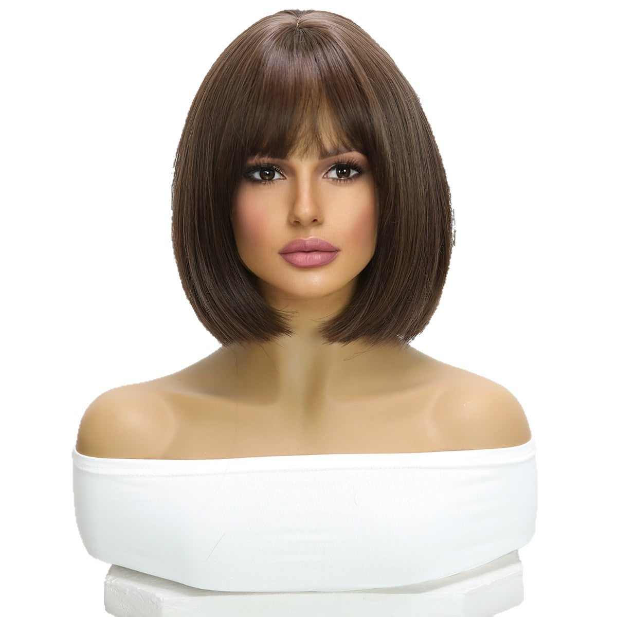 Innovative Women's Fiber Fashion Inner Buckle Wig Short Straight Hair