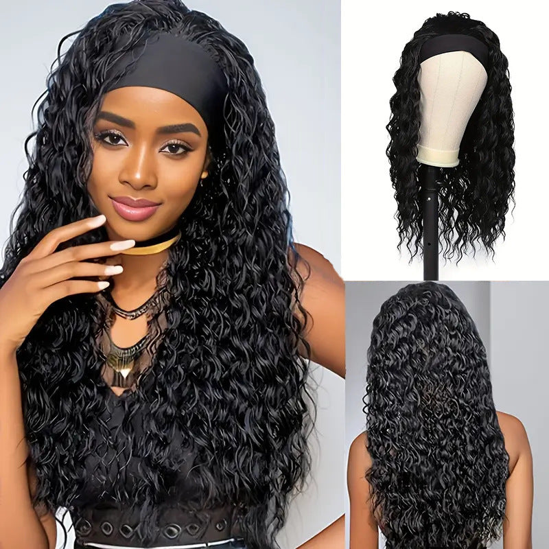 Small Roll Wound Tube Medium Curly Hair Fiber Wig Long Curls