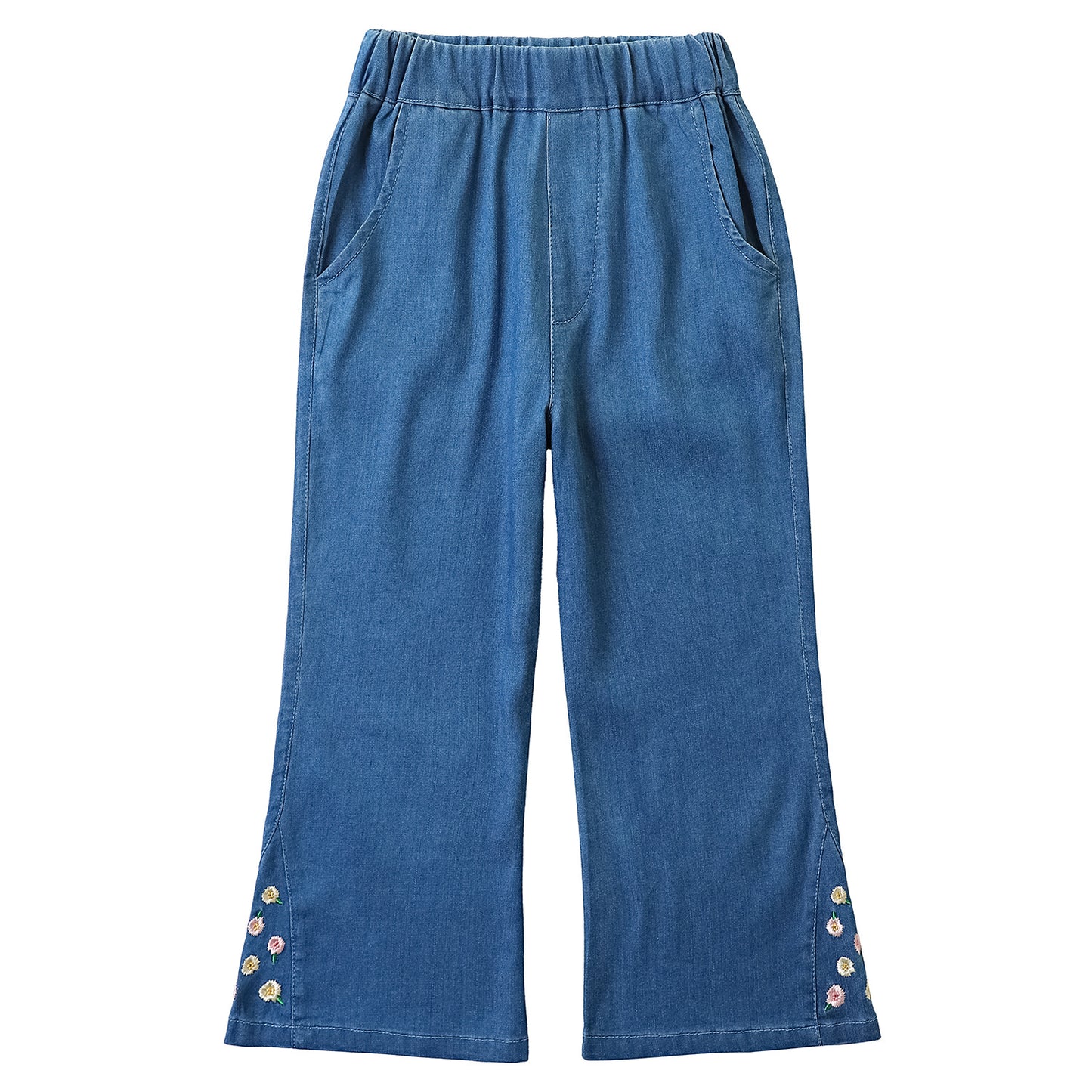 Children's Domestic Sales Denim Stitching Small Flower Embroidery Children's Pants