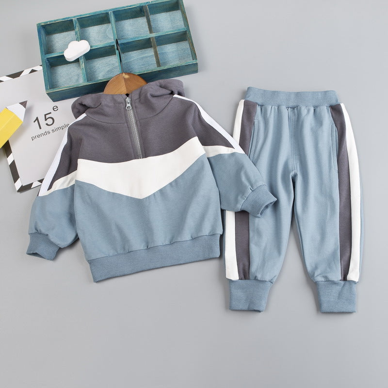 Children's Two-piece Cartoon Lapel Boys Autumn Clothing Children's Suit