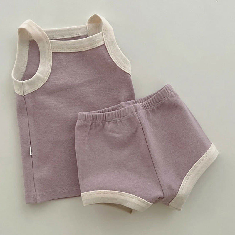 Summer Infant Cotton Camisole Cool Vest Top Bloomer Children's Suit