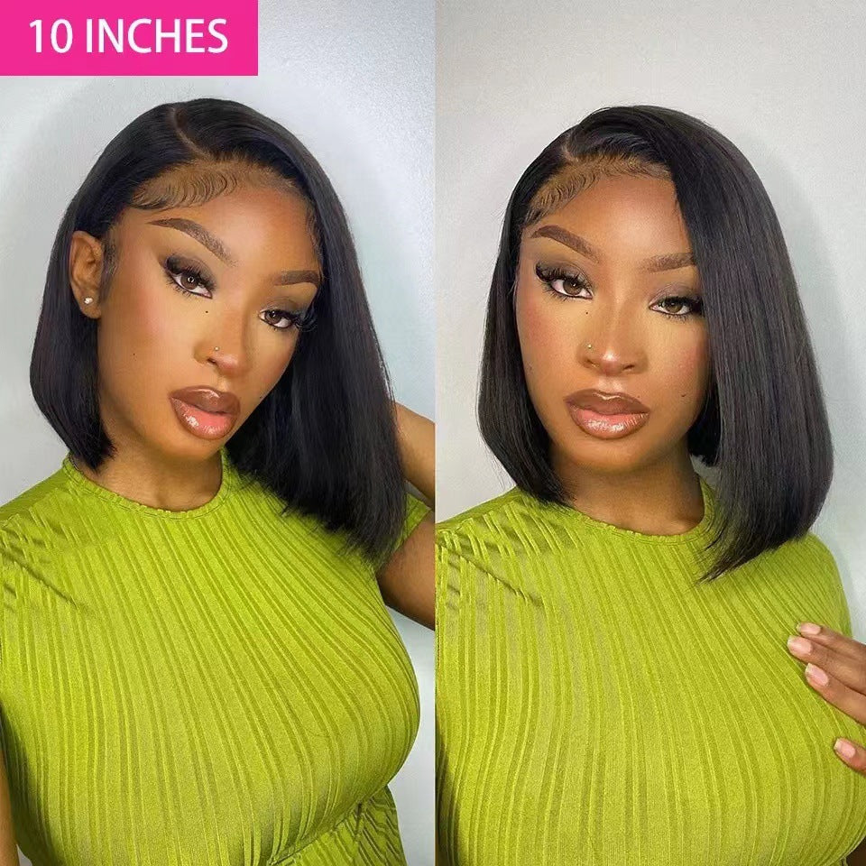 New Simulation Human Front Lace Fake Wig Short Straight Hair