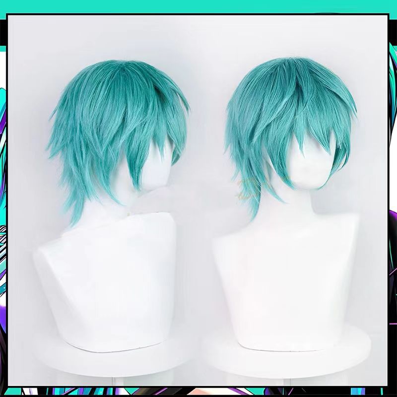 Men's Love War Version Blue Hair Phase One Cos Wig