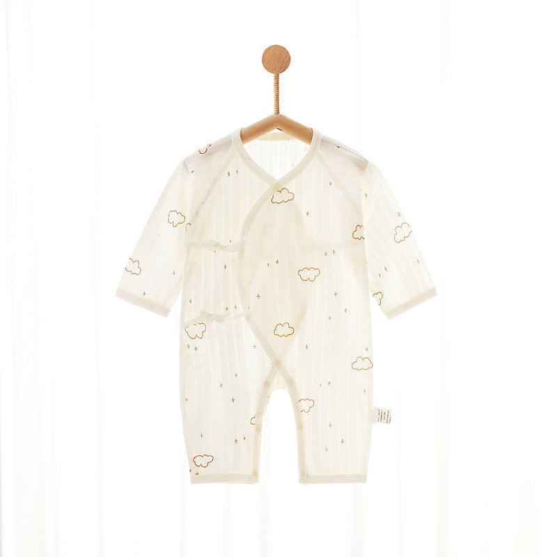 Women's & Men's Summer Cotton Long-sleeved Monk Rompers Thin Romper Jumpsuit, Climbing Suit