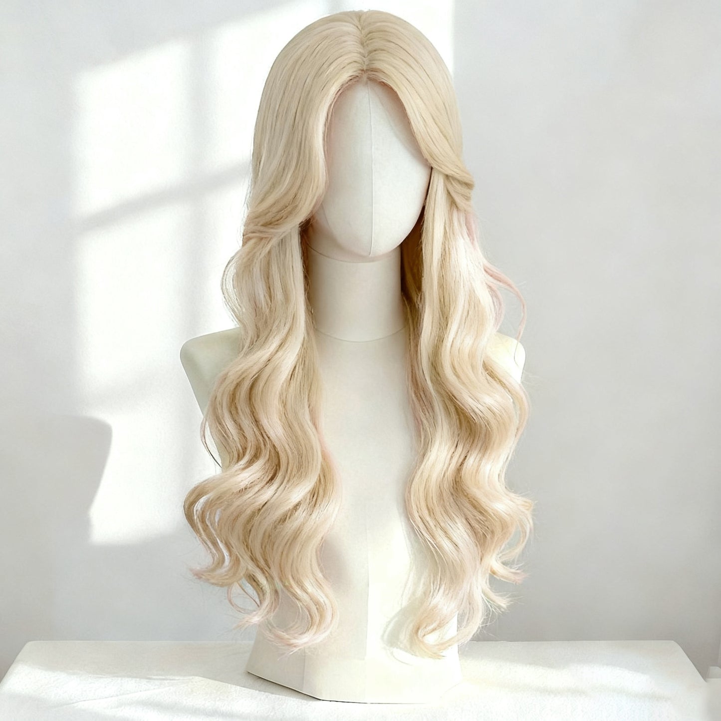 Natural Fluffy Fashion Seamless Mid-length Bangs Big Wave Wig Long Curls
