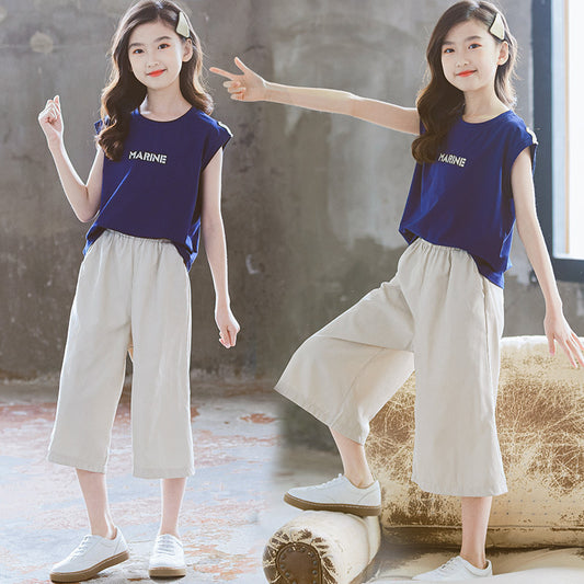 Children's Clothing Summer Pants Korean Style Small Teen Two-piece Casual Children's Suit