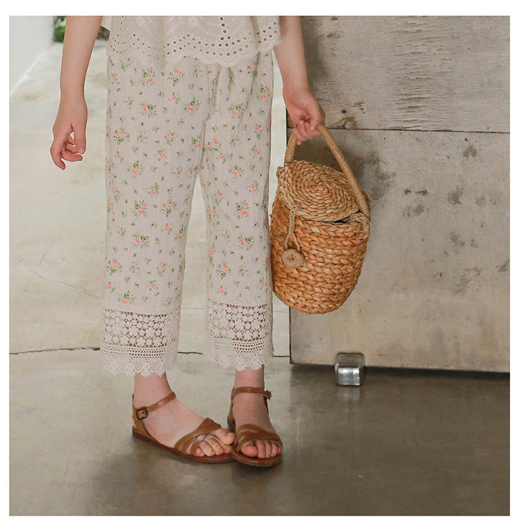 Children's Summer Strawberry Shan Clothing Floral Flower Children's Pants