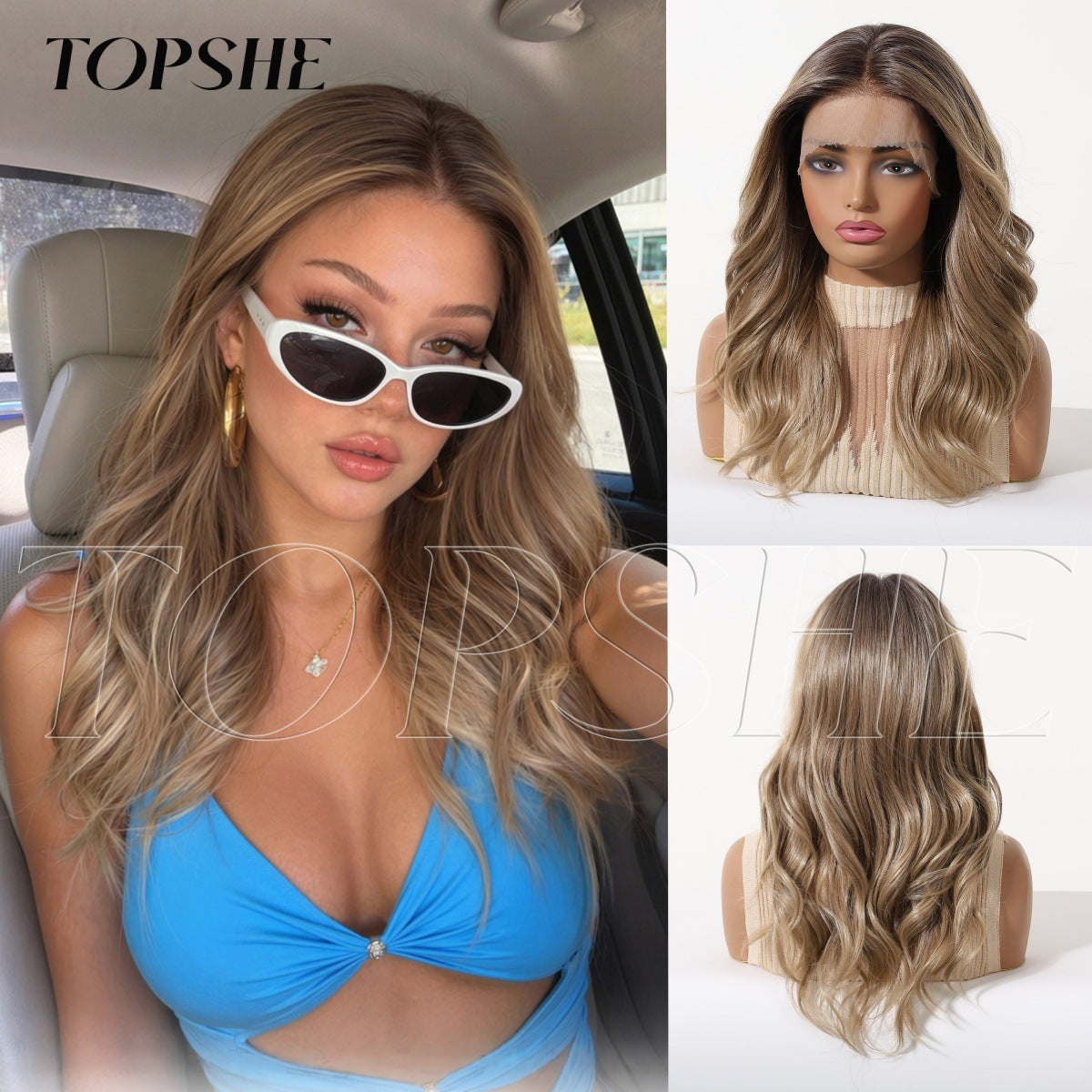 Women's Lace Curly Free To Natural Fashionable Wig Long Curls