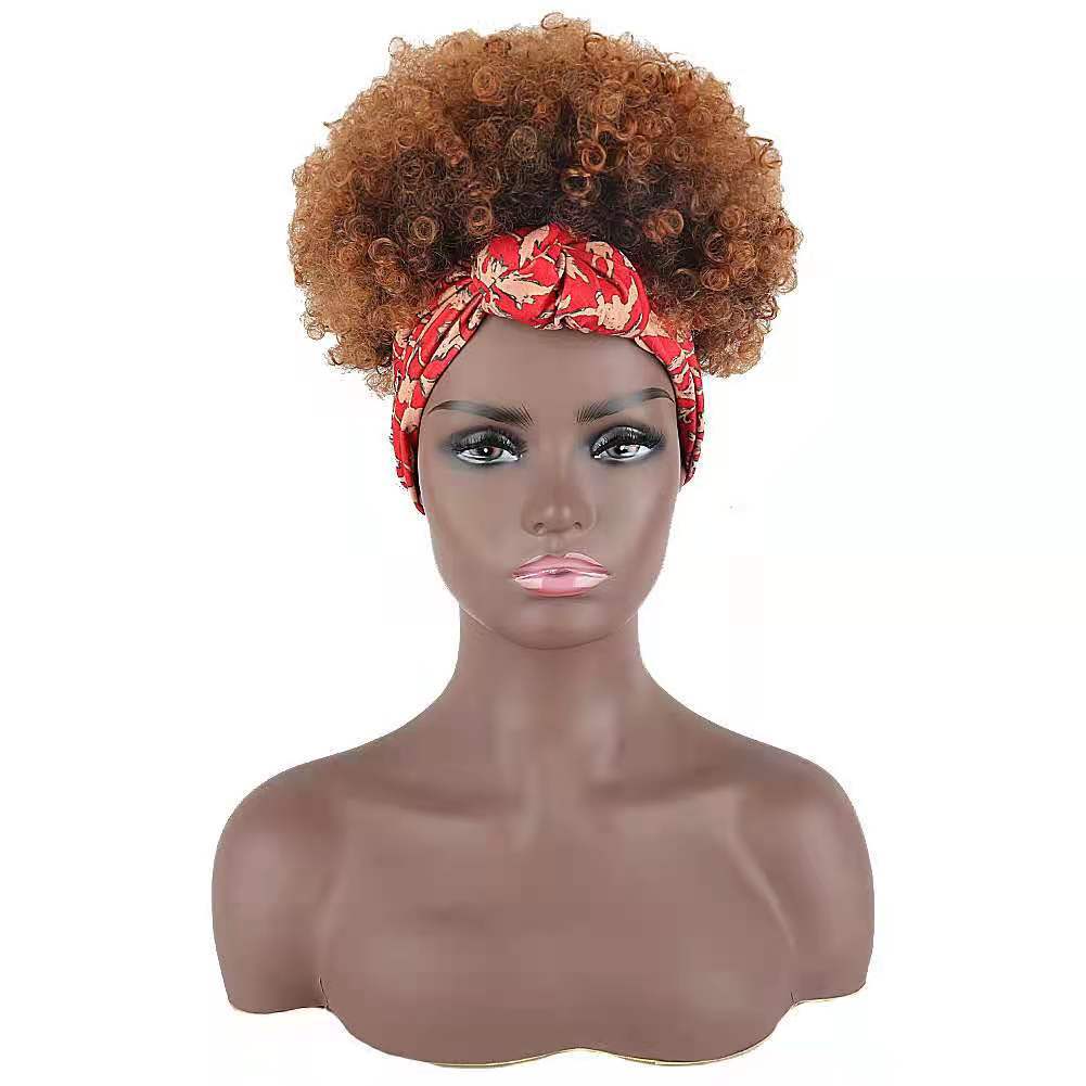 Towel African Small Volume Afro Synthetic Wig Short Curly Hair