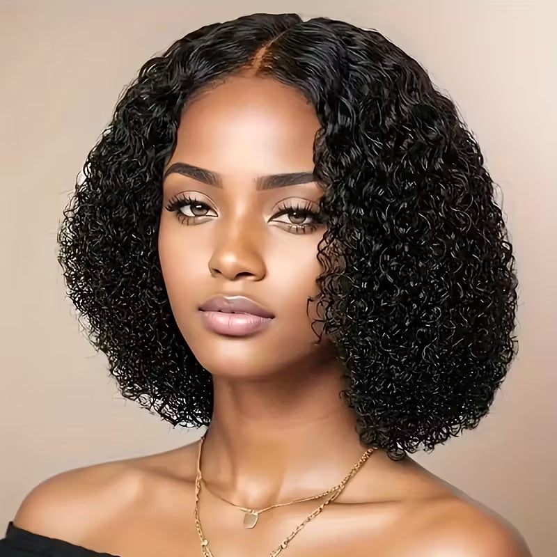 Women's Medium African Wigs With Small Chemical Wig Short Curly Hair