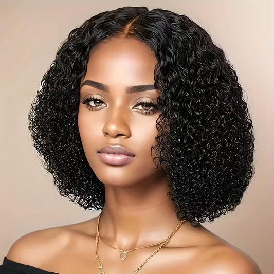Women's Medium African Wigs With Small Chemical Wig Short Curly Hair